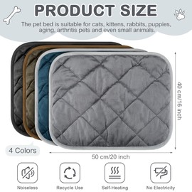 Clysee 8 Pack Self Heating Cat Mat Self Warming Cat Bed Extra Warm Thermal Pet Bed Mat Reflects Body Heat Washable Dog Crate Pad for Indoor Outdoor Pets(Mixing Color,16 x 20 Inch)