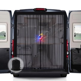 ZATOOTO Van Bug Screen with Magnetism, Rear Door Magnetic Fly Screen for Mercedes Sprinter, Volkswagen Crafter, Center Magnetic Closure for Mosquito Net Sliding Door, 65" (h) x 65" (w)