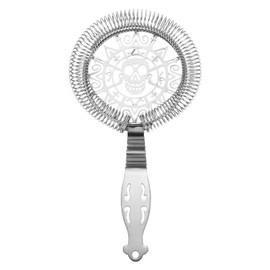 Hemoton Cocktail Strainer with Spring Stainless Steel Skull Martini Drink Strainer Hawthorne Strainer Ice Strainer Cocktail Sieve Filter for Bartenders Bar Mixologists Tools
