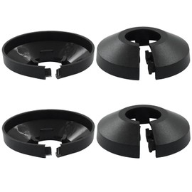 LVADUHF 4Pcs 1/2 Inch Outer Diameter Flange Pipe Cover Radiator Decoration Black PP Plastic 16mm(5/8") Escutcheon Collar for 0.63 Inches Flange Pipeline Wall Pipe Tube Decoration