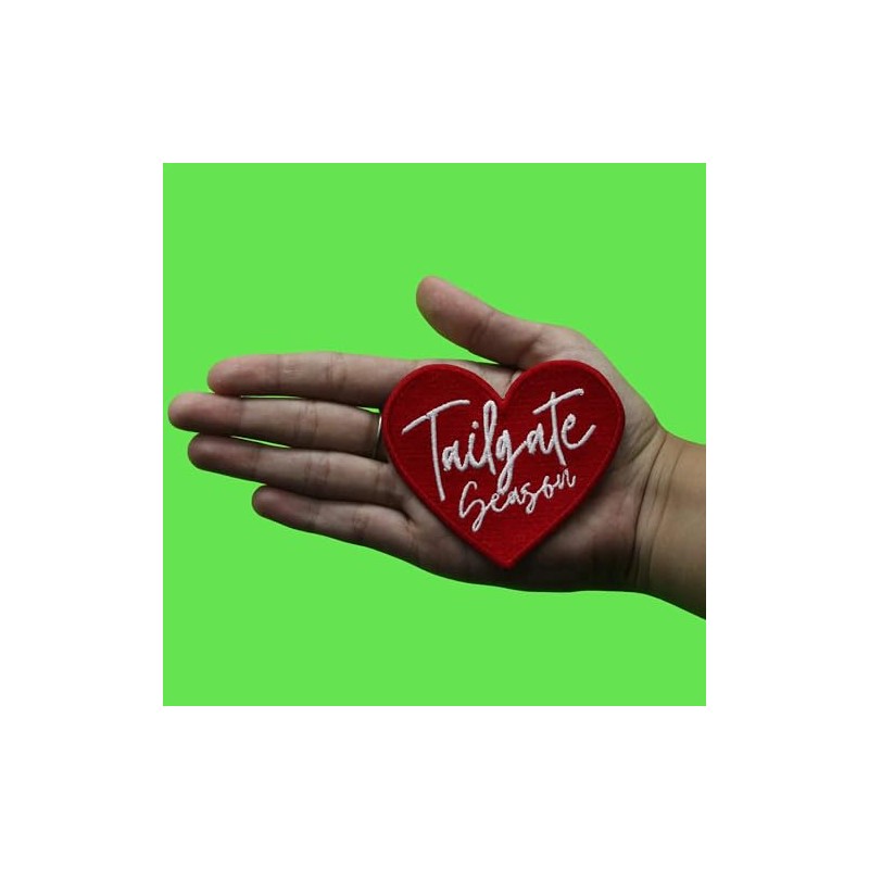 Tailgate Season Heart Patch Football Sports Fan Embroidered Iron On