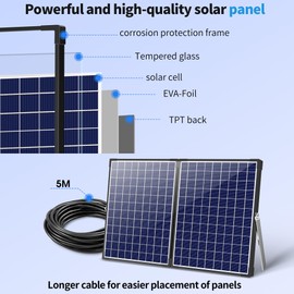 Biling Solar Fountain Pump with 35W Efficient Panel, Solar Fountain Pump with 450GPH Flow High Speed, Fountain with PVC Tubing 4 Nozzles Accessories for Waterfall, Ponds, Wildlife Garden
