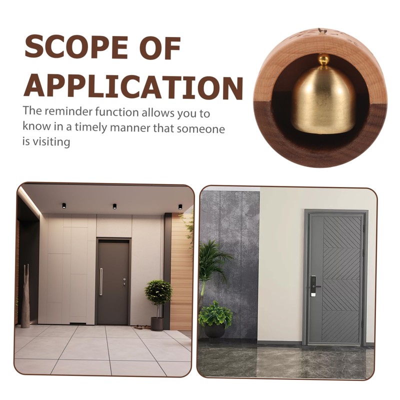 Levemolo Brass Wooden Door Bell Magnetic Attaching Door Chime Home