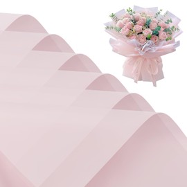 20 Sheets Matte Frosted Flower Bouquet Wrapping Paper,Double Sided Flower Wrapping Paper Waterproof Bouquet Supplies for Florist Wedding Birthdays Party Decoration Gift Wrap 22x22 inch(Pink)