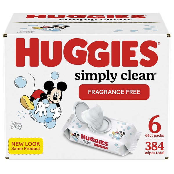 Baby Wipes, Unscented, Huggies Simply Clean Fragrance-Free Baby Diaper Wipes,