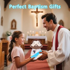 NIUBEHOHO Jesus Stuffed Animal Religious Gifts - My Friend Jesus Plush Doll First Communion Stuffed Animal Bible Pillow Book Perfect for Kids' Gift Toy Pillows Blue 11 Inch