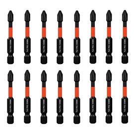 16 PCS 50mm PH2 Impact Duty Phillips Screwdriver Drill Driver Bits Sets, 1/4 Inch Standard Hex Fitting Magnetic Screwdriver Bits for Impact Drivers Compatible with Dewalt Milwaukee Bosch Makita