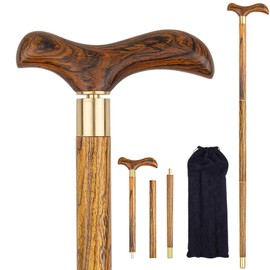 Handmade Ergonomic Walking Cane for Men and Women,All Occasion Portable Collapsible Walking Cane,Replaceable Handle Stylish Wood Canes for Seniors(36 Inch)