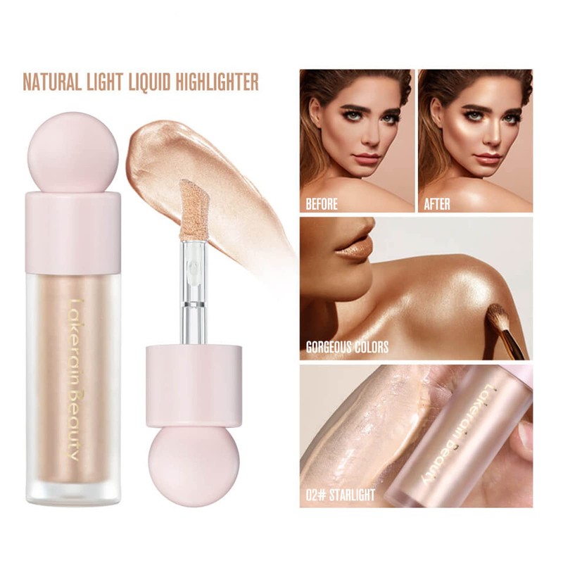 MEICOLY Liquid Highlighter,Long Lasting Liquid Luminizer Shimmer Stick,Waterproof Smooth Highlight