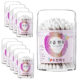 Livingwell cylindrical swabs, 100 pieces, 10 pieces / 리빙웰 원통면봉, 100개입, 10개