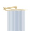 KINLIV 12 Inch Brushed Gold Rain Shower Head with Extension