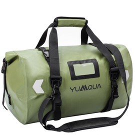 YUMQUA Waterproof Duffle Bag, Large Waterproof Travel Bag, Sports Bag, Duffel Dry Bag, Waterproof Travel Backpack Bag, 40L Waterproof Bags, Duffel Bag for Motorcycle, Boats, Camping, Army Green,
