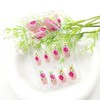 Flower Press on Nails Medium Coffin Fake Nails Light Green