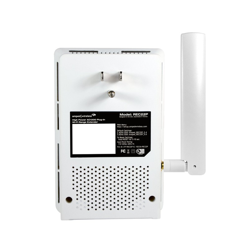Amped Wireless REC22P High Power Plug-In AC1200 Wi-Fi Range Extender