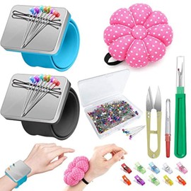 ICNOW Sewing Kit - 216 Pcs, 2 Magnetic Wrist Pincushions, 200 Straight Pins, 10 Clips, 2 Seam Rippers, 1 Scissor