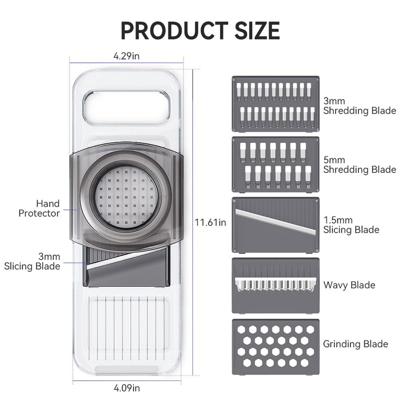 ZKIRON Multifunctional Handheld Mandoline Slicer for Kitchen – Sharp Vegetable