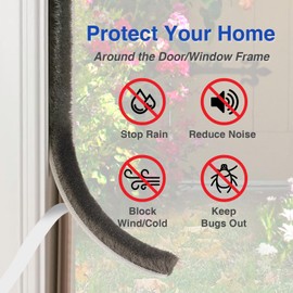 YHSISOLE Felt Weather Stripping Door Seal Draft Stopper -16 ft x 11/32 inch Pile Self-Adhesive Seal Strip for Frame AC Window Draft Stopper for Sliding Doors Grey