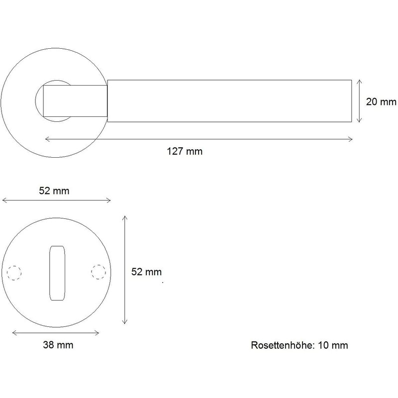 ck-tuerbeschlaege Bauhaus Handle Set | Class 4 Certified | V2A