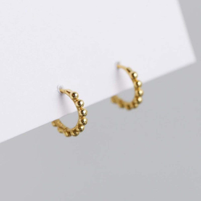 Minimalist Ball Bead Small Hoop Earrings for Women Girls Men