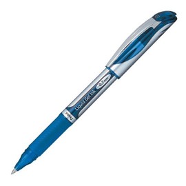 Pentel EnerGel Liquid Gel Stick Pen - Medium Pen Point Type - 0.7 mm Pen Point Size - Blue Ink - Silver Barrel - 1 Each