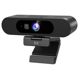 4K Webcam for PC, 8MP USB Webcam with Dual Noise-reducing Microphones, Picture-in-picture, Auto Framing, 5X Zoom, 92° Wide FOV, Auto Light Correction, Perfect for Conference, Video Callings, Streaming