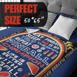 Huglanket Pinball Gifts for Pinball Lovers, Perfect for Birthday/Christmas, 50'' x 65'' Unique Design Flannel Plush Blanket