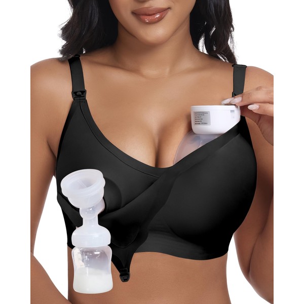 As Fairy Wireless Seamless Pumping Bra Hands Free Nursing Bra