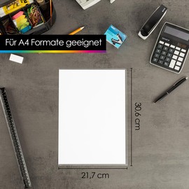 OfficeTree 100 x Transparent File Sleeves A4 Open Side – Document Proof & Grained – Clear Pockets A4 Side Open – Transparent Pockets Transparent – File Case A4 – Made in Germany