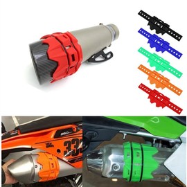 Motorcycle Exhaust Heat Shield Cover Anti-scalding Ring Motorcycle Muffler Tailpipe Cover Exhaust Silencer Guard Protector-Blue