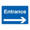 V Safety Entrance - Blue Arrow Right 210 x 297