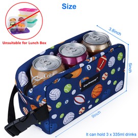 Cerbonny Small Cooler Bag Freezable Lunch Bag for Work School Travel,Small Lunch Bag,Small Insulated Bag For Kids/Adults,Freezer Lunch Bags,Mini Lunch Bag Fit For Yogurt,Suit for 3+(blue football)