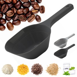 2PACK Dog-Cat Food-Scoop Measuring-Cup,1 Cup Capacity Versatile Plastic Pet Food Scoop with Measuring Lines 1 Cup and 1/2 Cup for Precise Portion Control (Black and Grey)