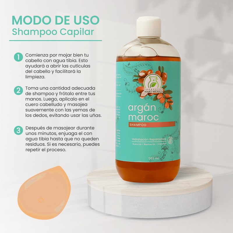 Shampoo Con Argán Maroc Hidrata & Repara Productos Mart Mexico