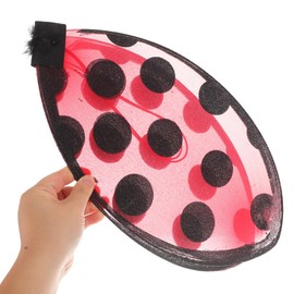 POPETPOP Halloween Lady Bug Wing, Foldable, Red, 7 Stars Ladybug Feather, Presentation Tool, Material, Toddler Birthday Costume for Cosplay Parties
