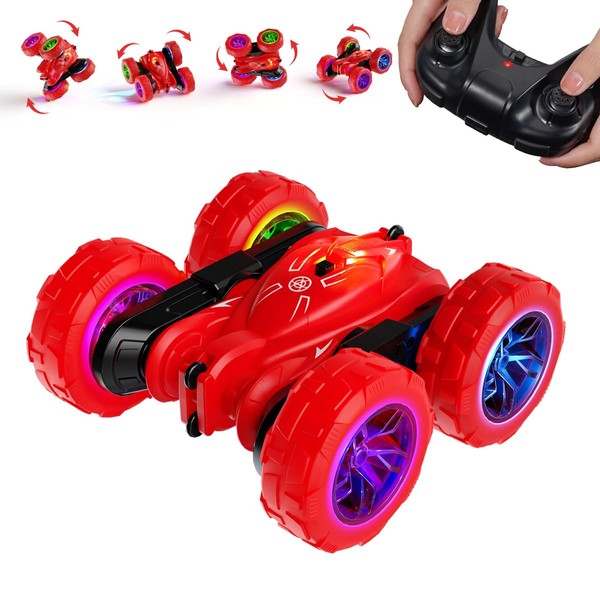 Upgraded Remote Control Car, Rechargeable RC Cars Toy All Terrain Off Road 4WD Double Sided Running Crawler, 360° Rotation & Flips 2.4GHz RC Stunt Car Birthday Gift for Boys & Girls Aged 3-12