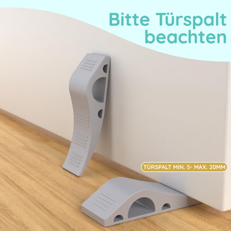 Rubber Door Stop Wedge [Set of 2] - Non-Slip Door