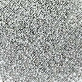 Bala&Fillic 4 mm Silver Colours Glass Beads for Threading, 6/0 Beads for Bracelets, Beads for Jewellery Making Yourself (Silver)