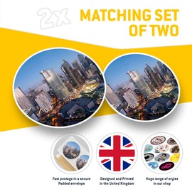2 x Heart Stickers 10 cm - Makati Skyline Philippines Landscape Fun Decals for Laptops,Tablets,Luggage,Scrap Booking,Fridges #21829