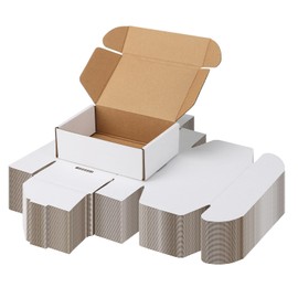 PHAREGE 6x4x2 Inch Shipping Boxes 50 Pack White, Tab Lock Tuck Top Mailer Boxes for Packaging Small Business, Cardboard Gift Boxes for Wrapping Mailing Present