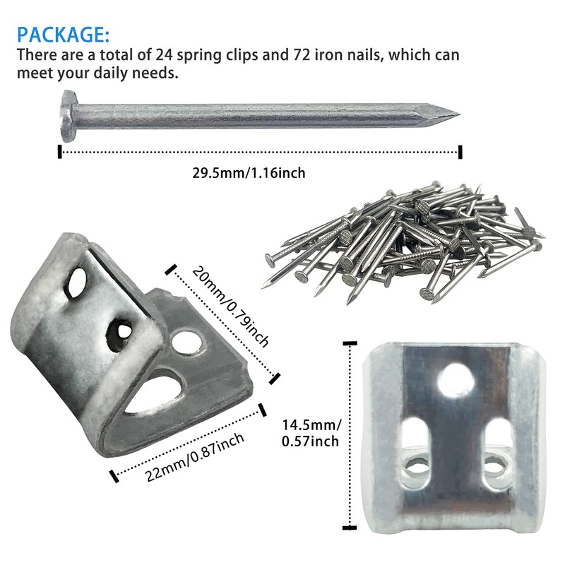 24pcs Five-Hole Rubber Spring Clamps Sofa Spring Clip Sofa Cover