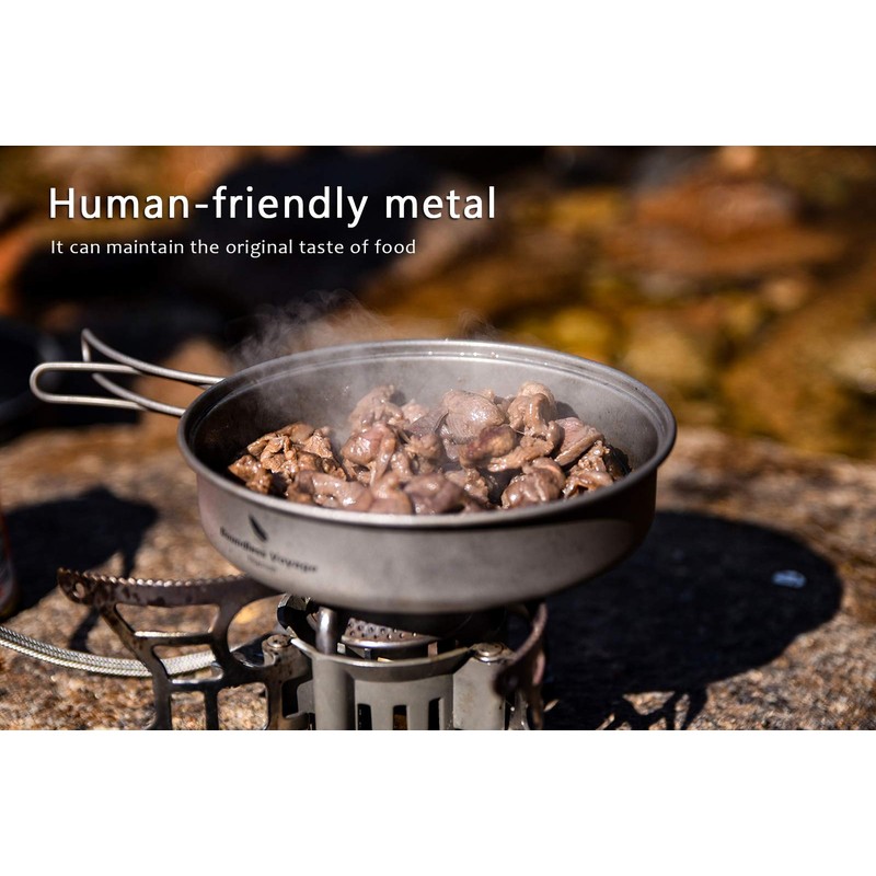 Boundless Voyage Outdoor Titanium Pot with Pan Set with Collapsible