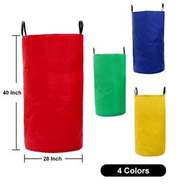 Wowagoga Potato Sack Race Bags 28x40'', Colorful Jumping Pocket Adult Sense Sports Game Equipment Party Accessory for Field Day, Outdoor Picnic Party(Set of 4)