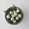 Ragon House Vintage Style Mercury Glass Ball Ornaments - Striped