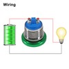 2PCS Waterproof Red Metal Shell Momentary 22MM Mushroom Head Push
