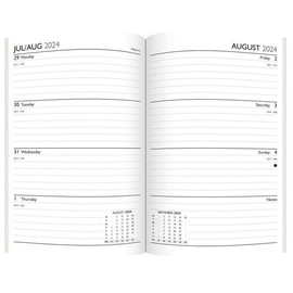 A5 Week To View Academic Diary 2024-2025 Mid Year Case bound Hardback Cover School Planner Organizer Mid year Planner School College teacher office (Red)