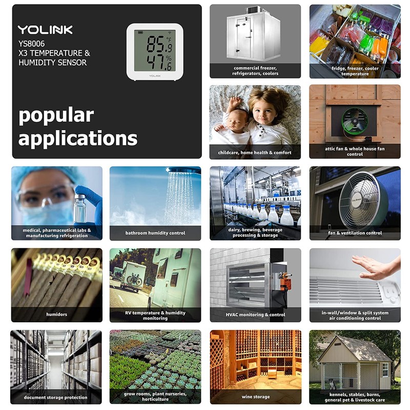 YoLink X3 Version Temperature & Humidity Sensor, Supports App Real-Time