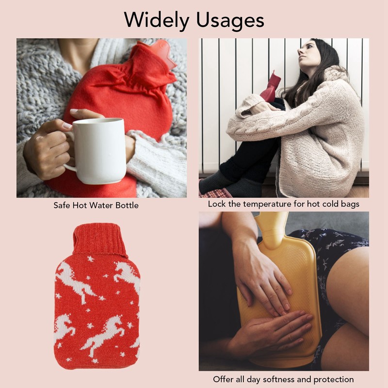 2000ML Hot Water Bottle Hot Water Bag with Soft Knitted