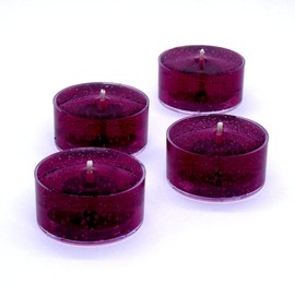 4 Pack BLACK RASPBERRY VANILLA INSPIRED Scented Mineral Oil Based Up To 8 Hour Scented Tea Lights By The Gel Candle Company