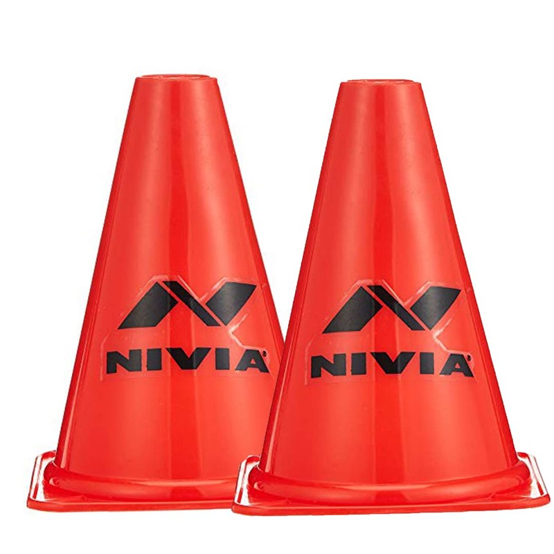 Nivia Plastic Marking Cones, Football Cones, Red, 6-inch Size