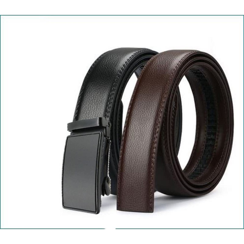 aplusashop ID Men's Belt Genuine Leather with Engraving Automatic Buckle